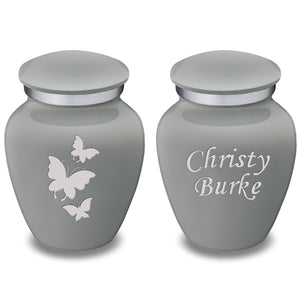 Keepsake Embrace Slate Grey Butterflies Cremation Urn