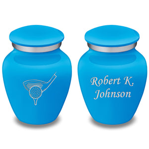 Keepsake Embrace Racing Blue Golfer Cremation Urn