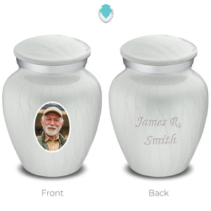 Keepsake Embrace Pearl White Portrait Cremation Urn