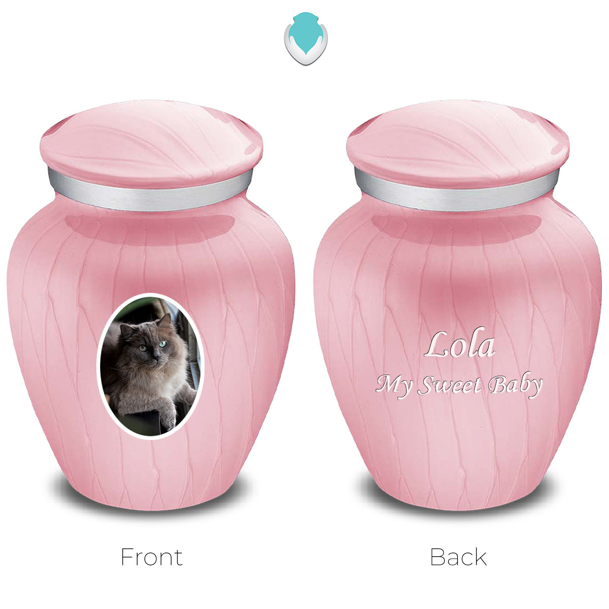 Keepsake Pet Embrace Pearl Pink Portrait Cremation Urn