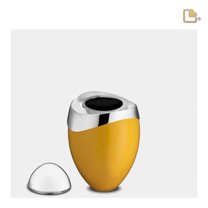 Amore Keepsake Urn Yellow & Polished Silver