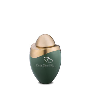 Amore Keepsake Urn Sage Green & Brushed Gold