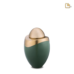 Amore Keepsake Urn Sage Green & Brushed Gold