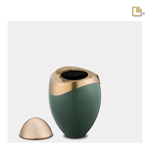 Amore Keepsake Urn Sage Green & Brushed Gold