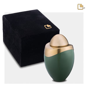 Amore Keepsake Urn Sage Green & Brushed Gold