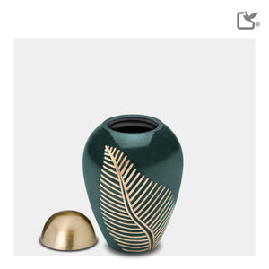 Keepsake Emerald Leaf Cremation Urn - COMFORT™ by LoveUrns®