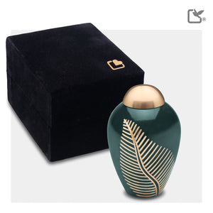 Keepsake Emerald Leaf Cremation Urn - COMFORT™ by LoveUrns®