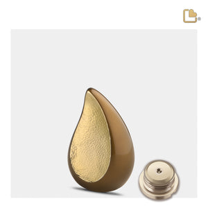 Keepsake  TearDrop Hammered Gold Bronze Cremation Urn