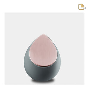 Drop Keepsake Urn French Grey & Brushed Rose Gold