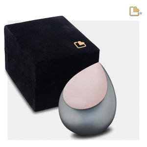 Drop Keepsake Urn French Grey & Brushed Rose Gold