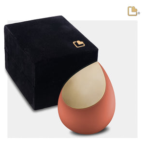 Drop Keepsake Urn Terracotta & Brushed Gold