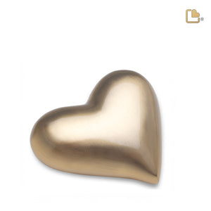 Heart Brushed Gold Cremation Urn