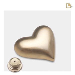 Heart Brushed Gold Cremation Urn