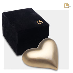 Heart Brushed Gold Cremation Urn