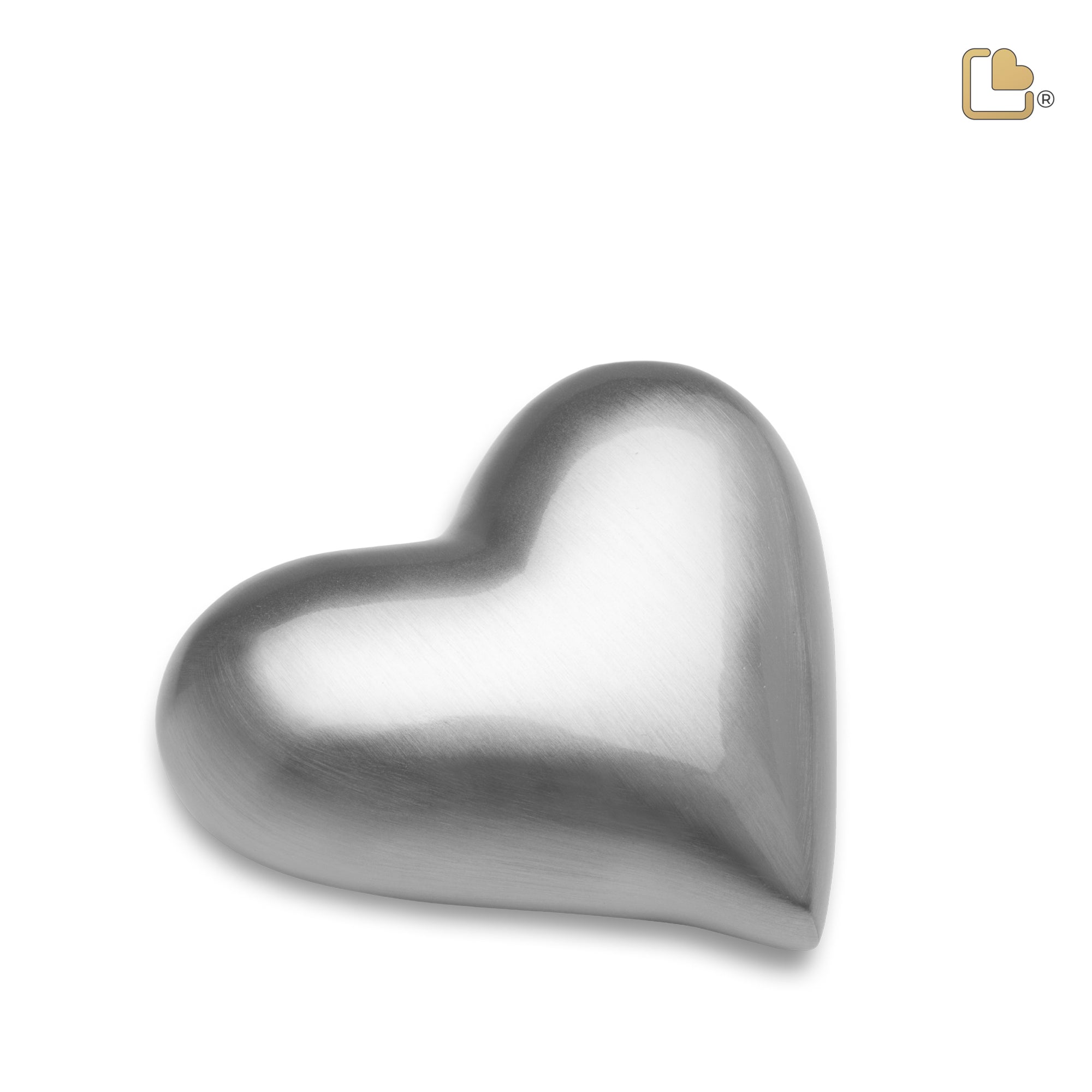 Heart Brushed Pewter Cremation Urn