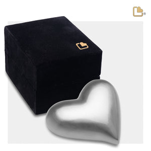 Heart Brushed Pewter Cremation Urn