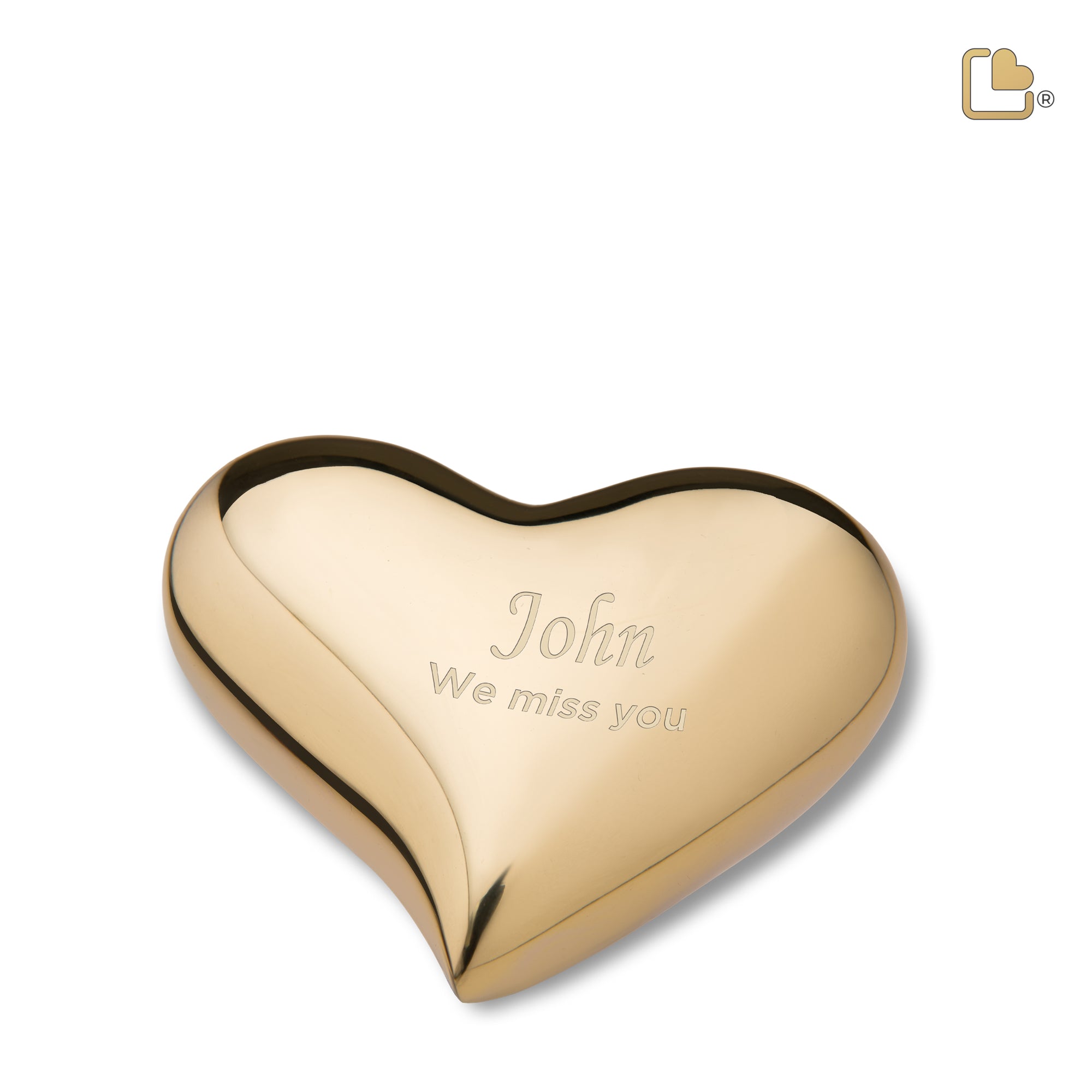 Heart Bright Gold Cremation Urn