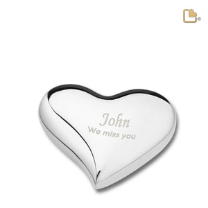 Heart Bright Silver Cremation Urn