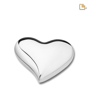 Heart Bright Silver Cremation Urn