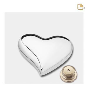 Heart Bright Silver Cremation Urn