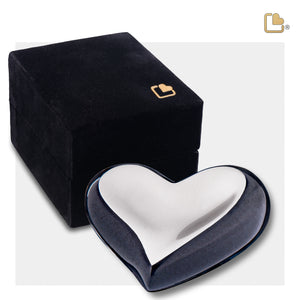 Heart Brushed Pewter Midnight Cremation Urn