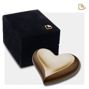 Heart Auburn Gold Cremation Urn