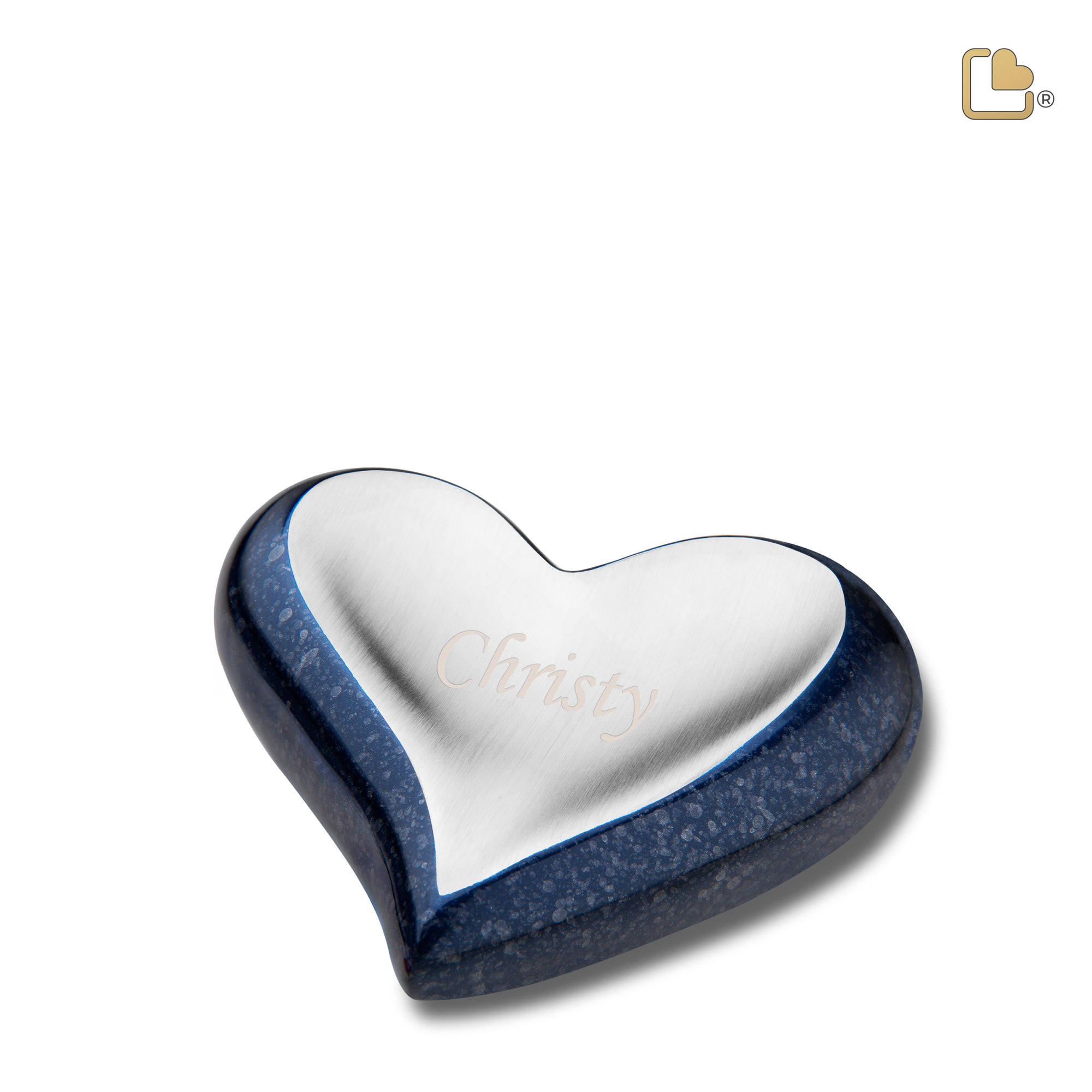 Heart Speckled Indigo Cremation Urn