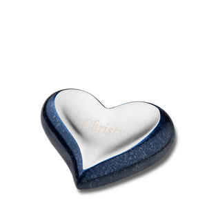 Heart Speckled Indigo Cremation Urn