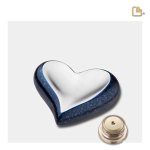 Heart Speckled Indigo Cremation Urn