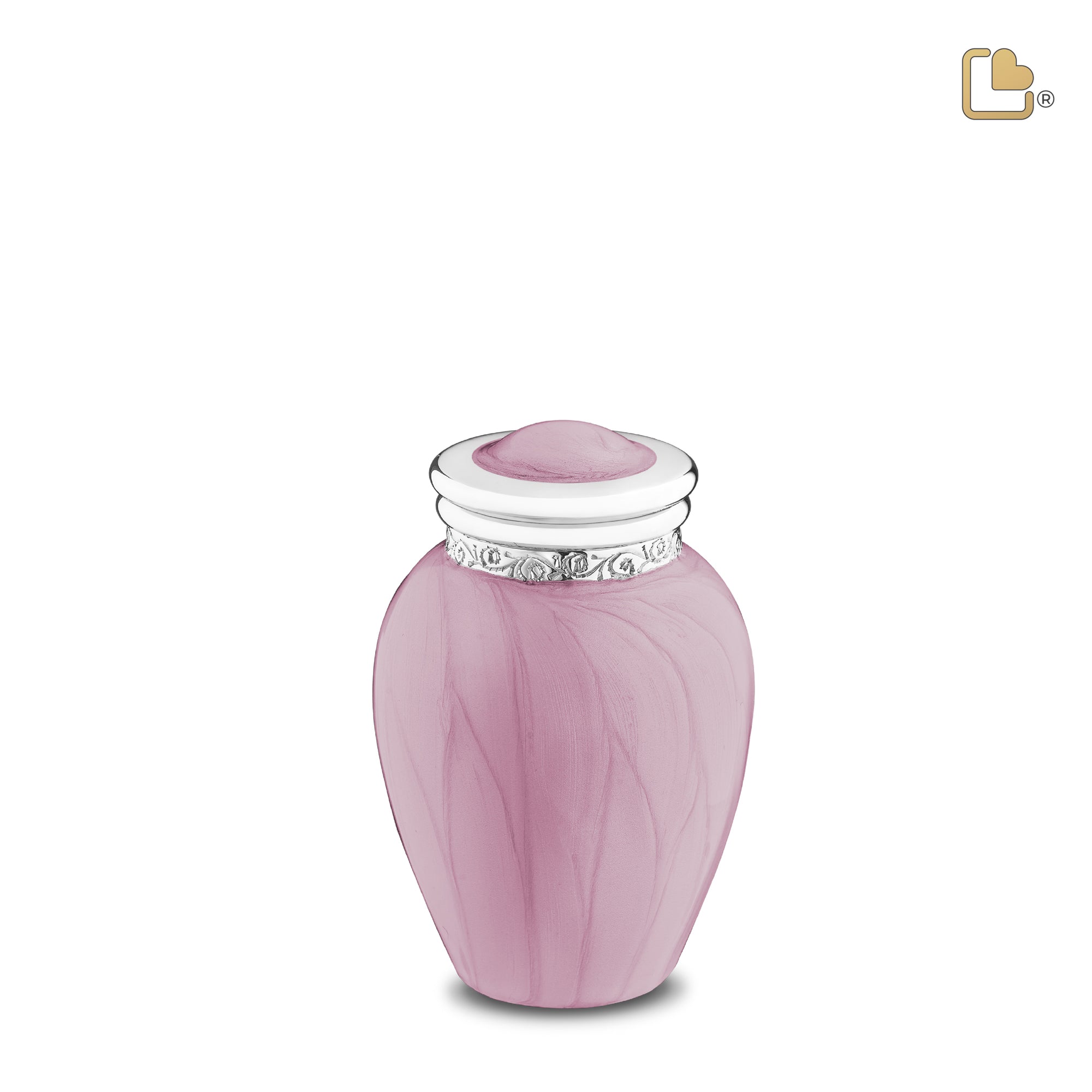 Blessingª Keepsake Urn Pearl Pink & Polished Silver