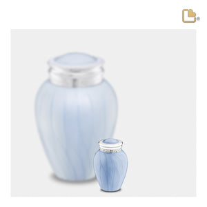 Blessingª Keepsake Urn Pearl Blue & Polished Silver