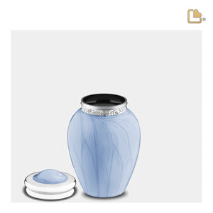 Blessingª Keepsake Urn Pearl Blue & Polished Silver