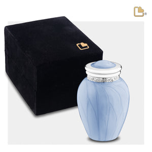 Blessingª Keepsake Urn Pearl Blue & Polished Silver