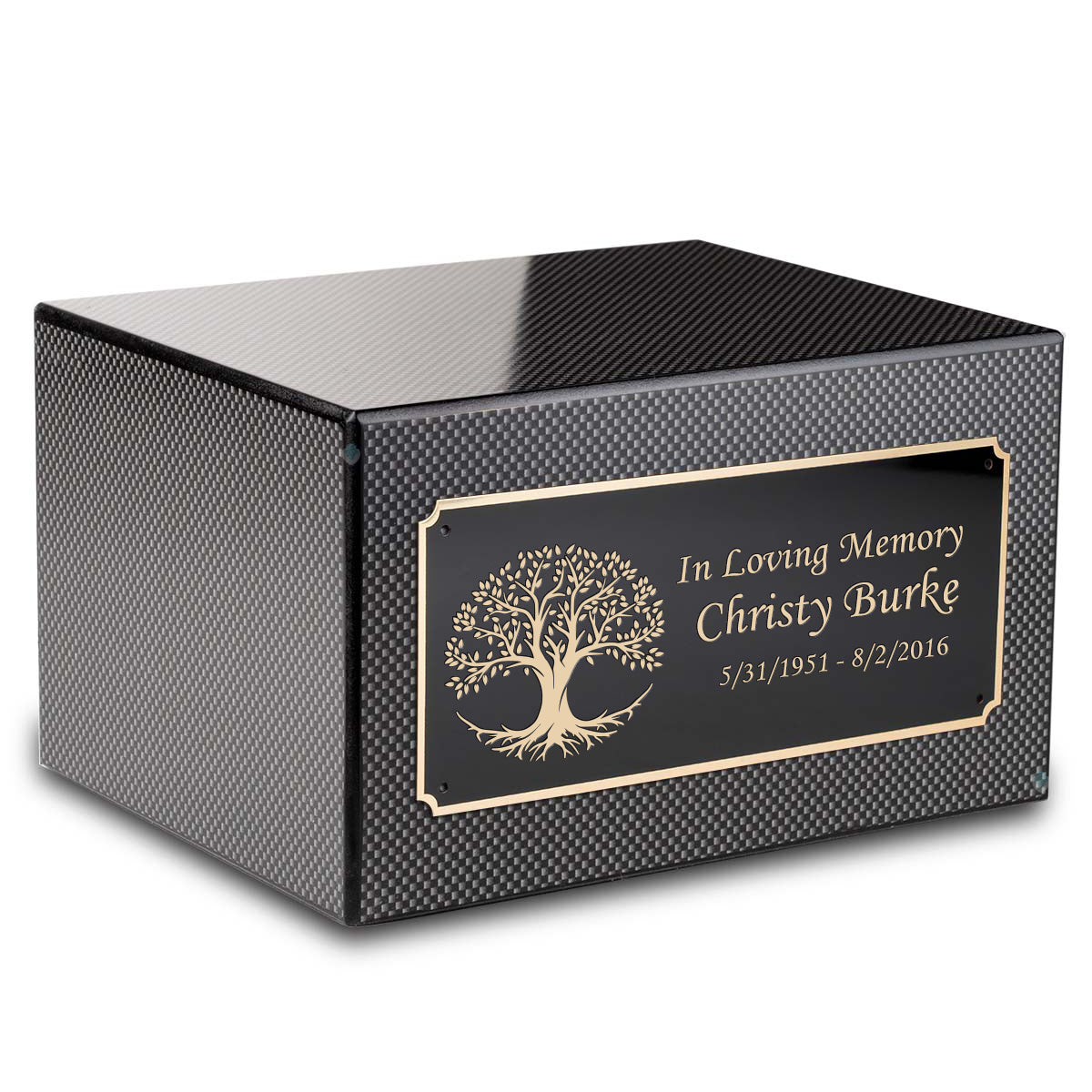 Adult Aura Butterfly Custom Engraved Solid Wood Box Cremation Urn