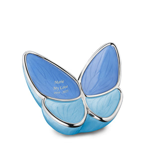 Medium Wings of Hope Butterfly Blue Cremation Urn