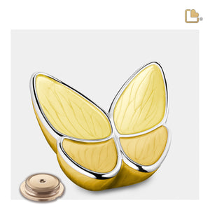 Wings of Hopeª️ Medium Urn Pearl Yellow & Polished Silver