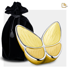 Wings of Hopeª️ Medium Urn Pearl Yellow & Polished Silver