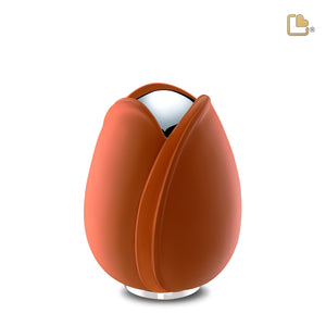 Tulipª Medium Urn Orange & Polished Silver