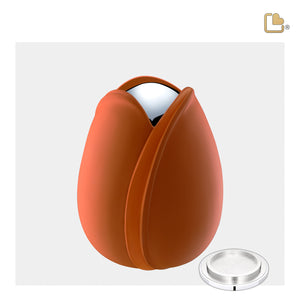 Tulipª Medium Urn Orange & Polished Silver