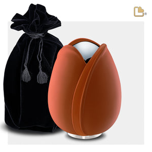 Tulipª Medium Urn Orange & Polished Silver