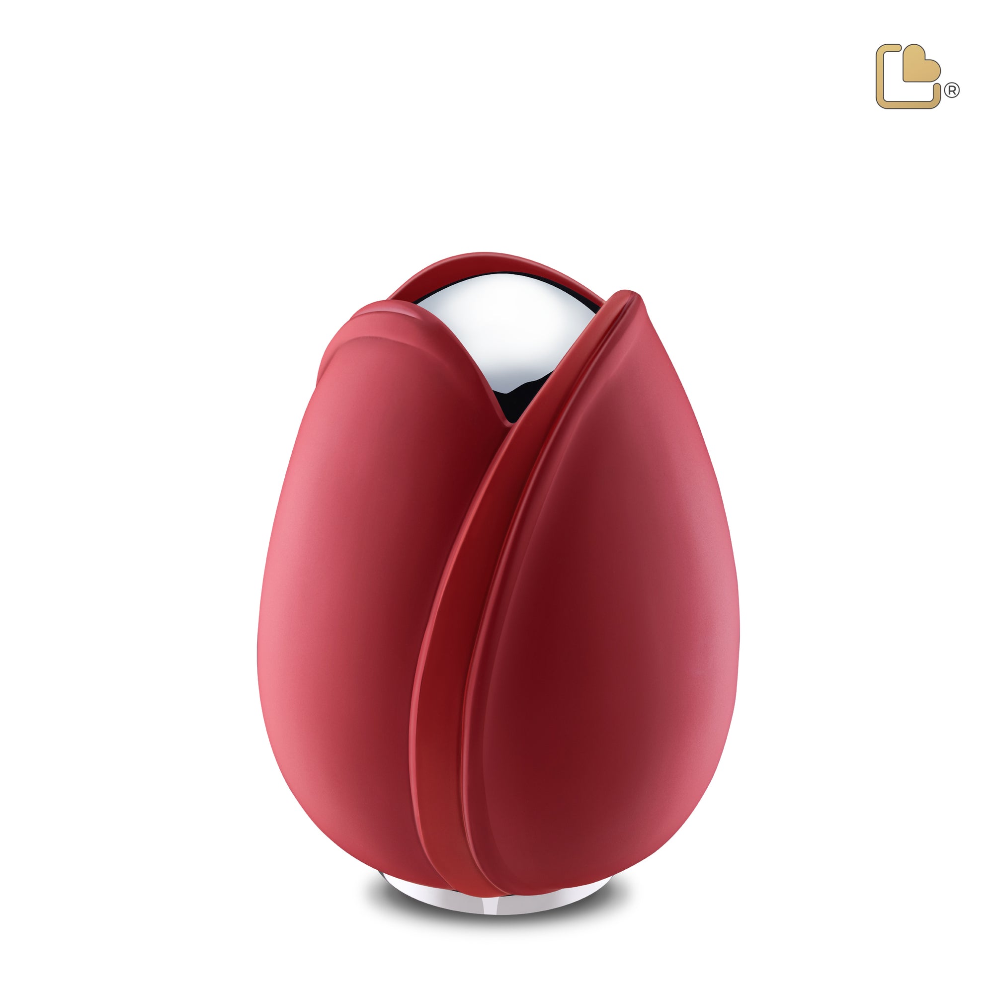 Tulipª Medium Urn Red & Polished Silver