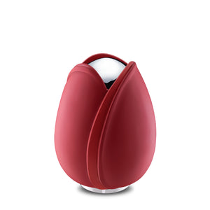 Tulip Medium Urn Red & Polished Silver