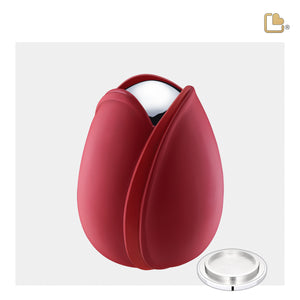 Tulipª Medium Urn Red & Polished Silver