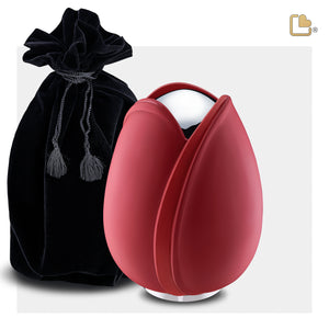 Tulipª Medium Urn Red & Polished Silver