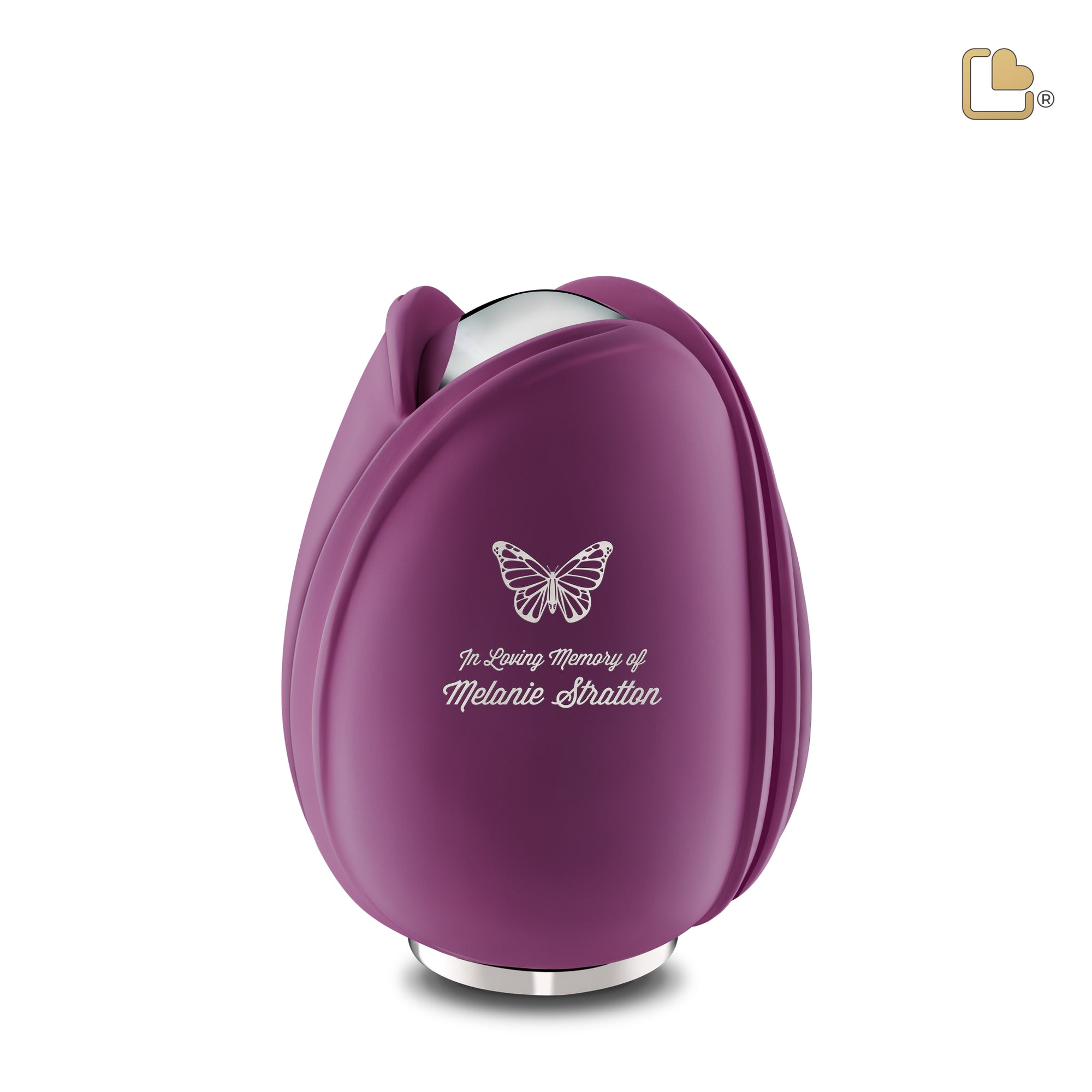 Tulipª Medium Urn Purple & Polished Silver