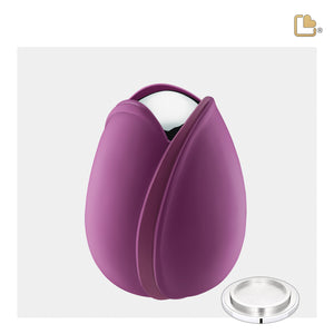 Tulipª Medium Urn Purple & Polished Silver