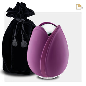 Tulipª Medium Urn Purple & Polished Silver