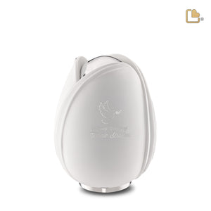 Tulipª Medium Urn White & Polished Silver