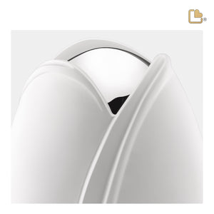 Tulipª Medium Urn White & Polished Silver