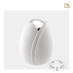 Tulipª Medium Urn White & Polished Silver